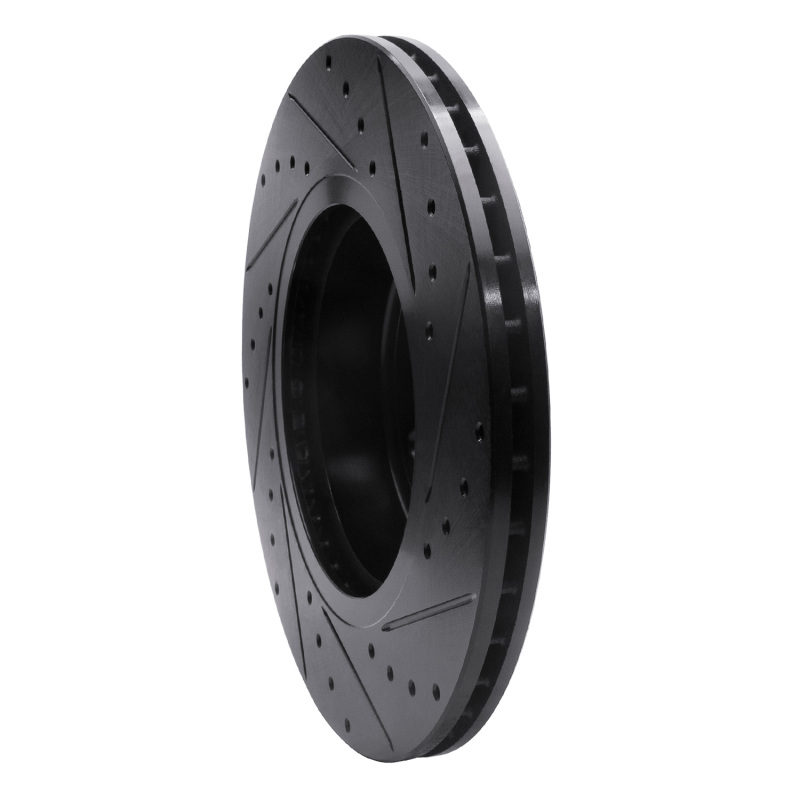 BMW 528I Brake Rotor (1) - Front Left - R1 Concepts - Drilled & Slotted - Black - `11-`16